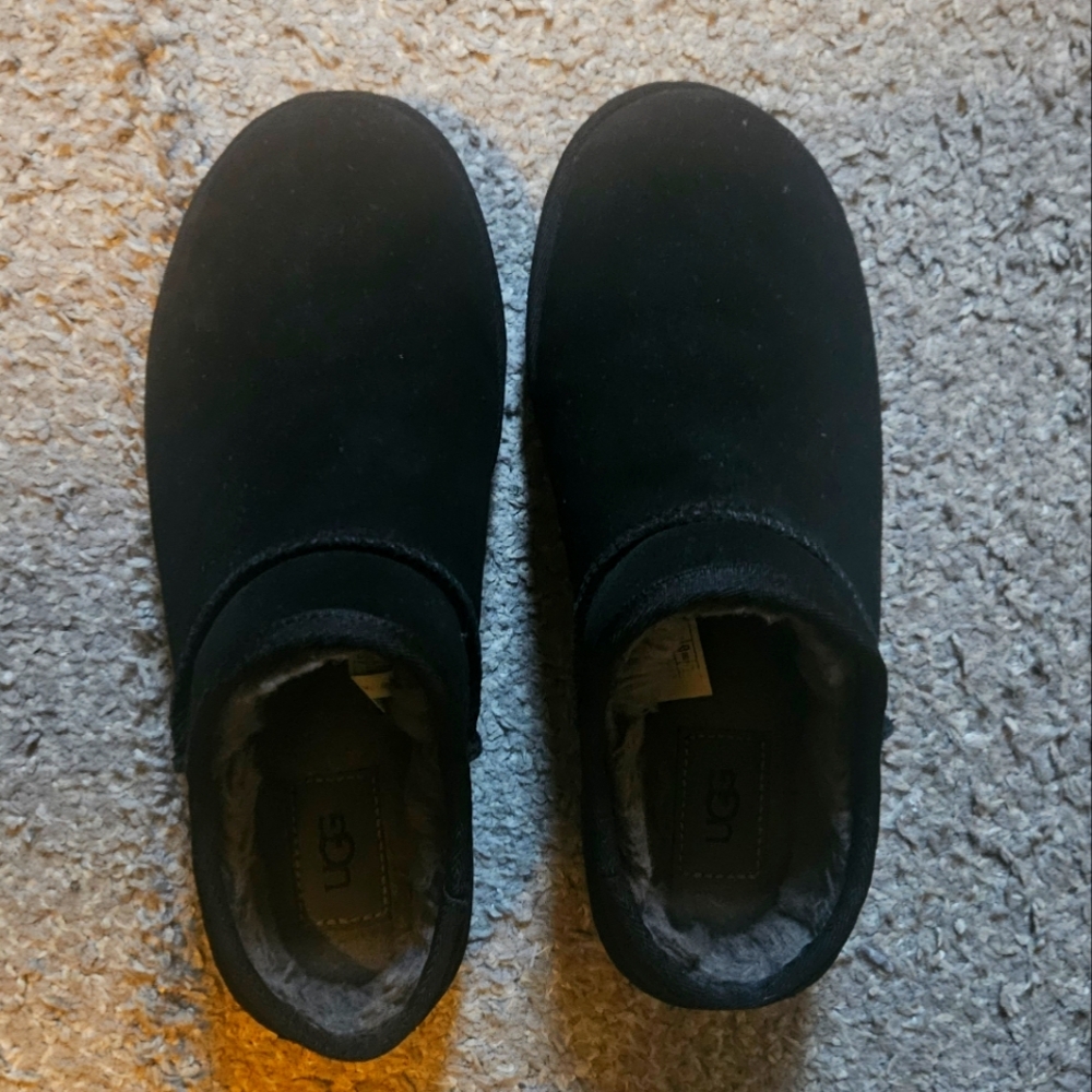 UGG Black Suede Slippers